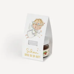 Geschenktäschchen mit Erdbeer Konfitüre "Kleiner Engel"