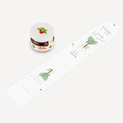 Geschenktäschchen mit Erdbeer Konfitüre "Baum Herzen"