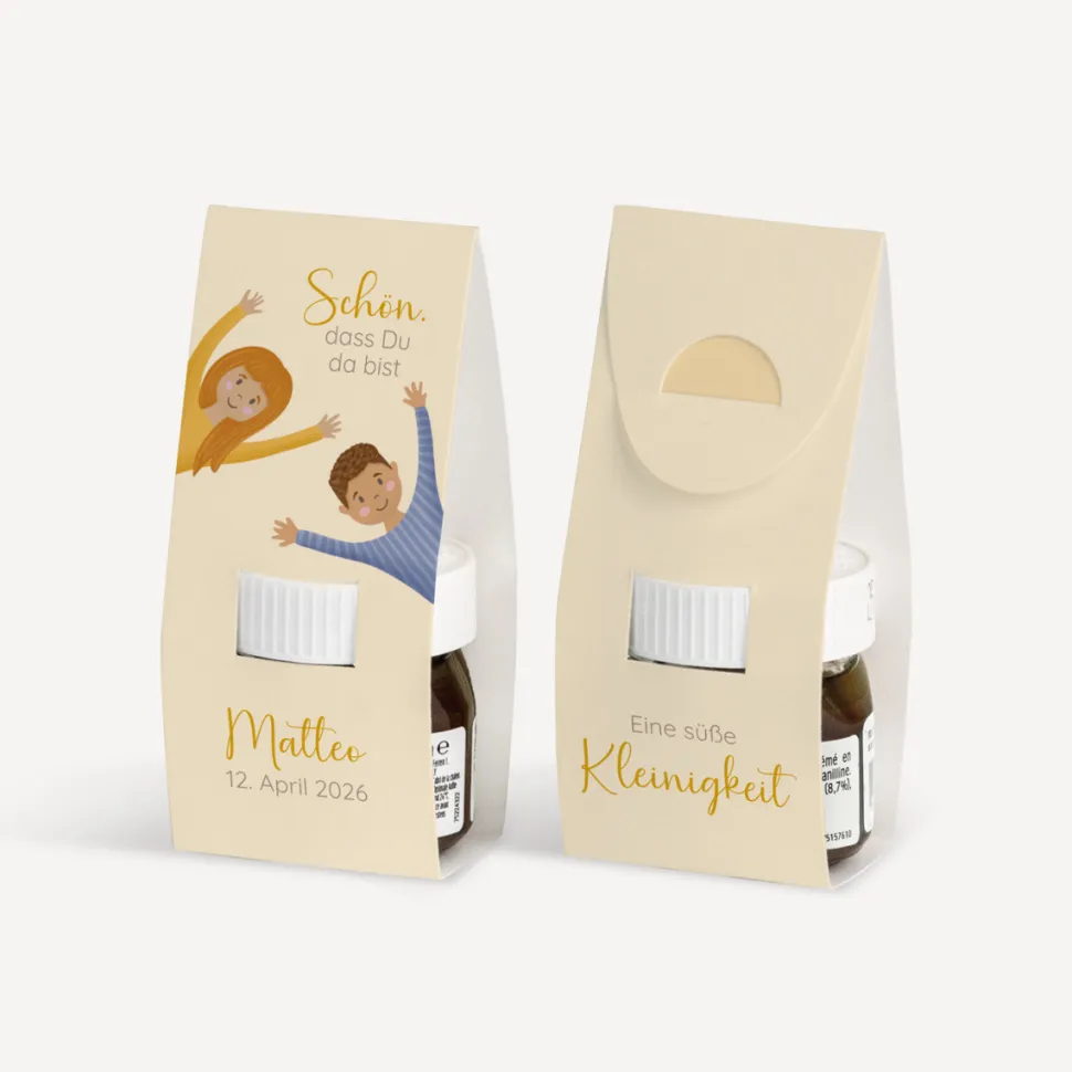 Geschenktäschchen mit Nutella "Ihr seid meine Freunde!"