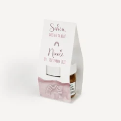 Geschenktäschchen mit Nutella "Aquarell mit Regenbogen rosa"