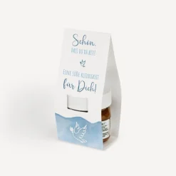 Geschenktäschchen mit Nutella "Aquarell mit Taube blau"