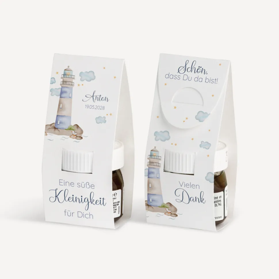 Geschenktäschchen mit Nutella "Leuchtturm"