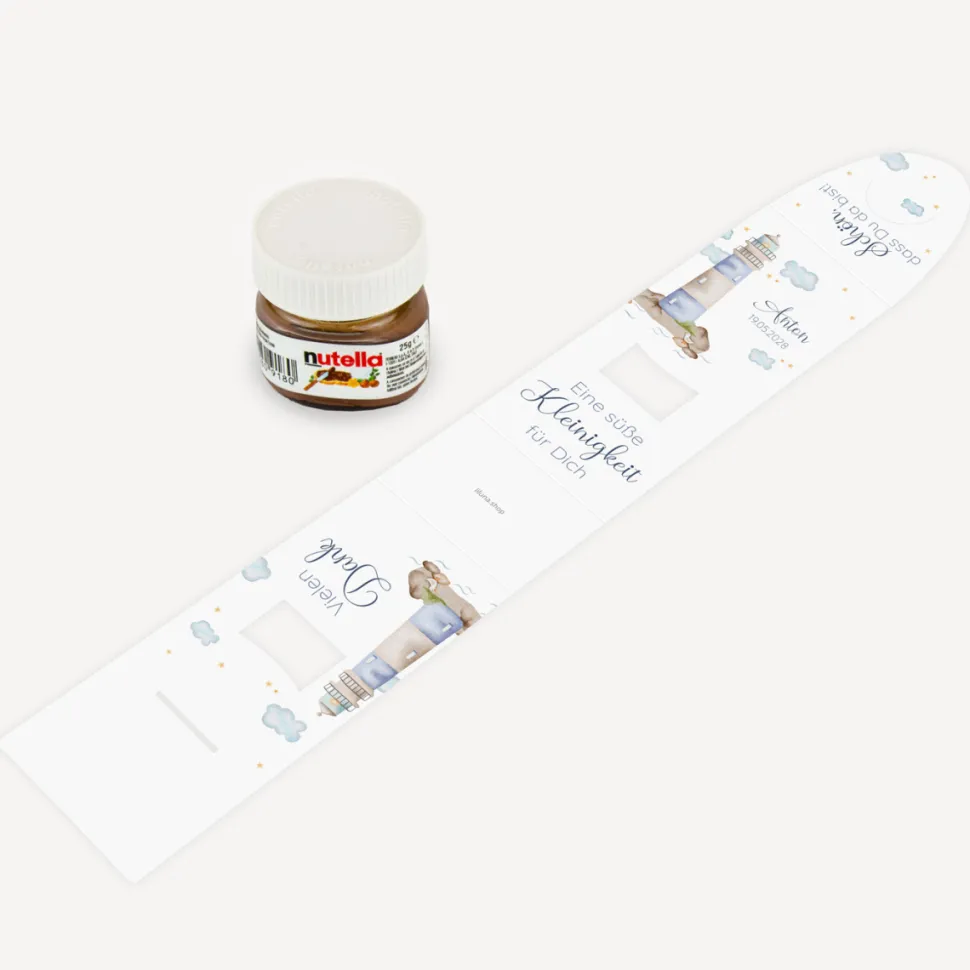 Geschenktäschchen mit Nutella "Leuchtturm"