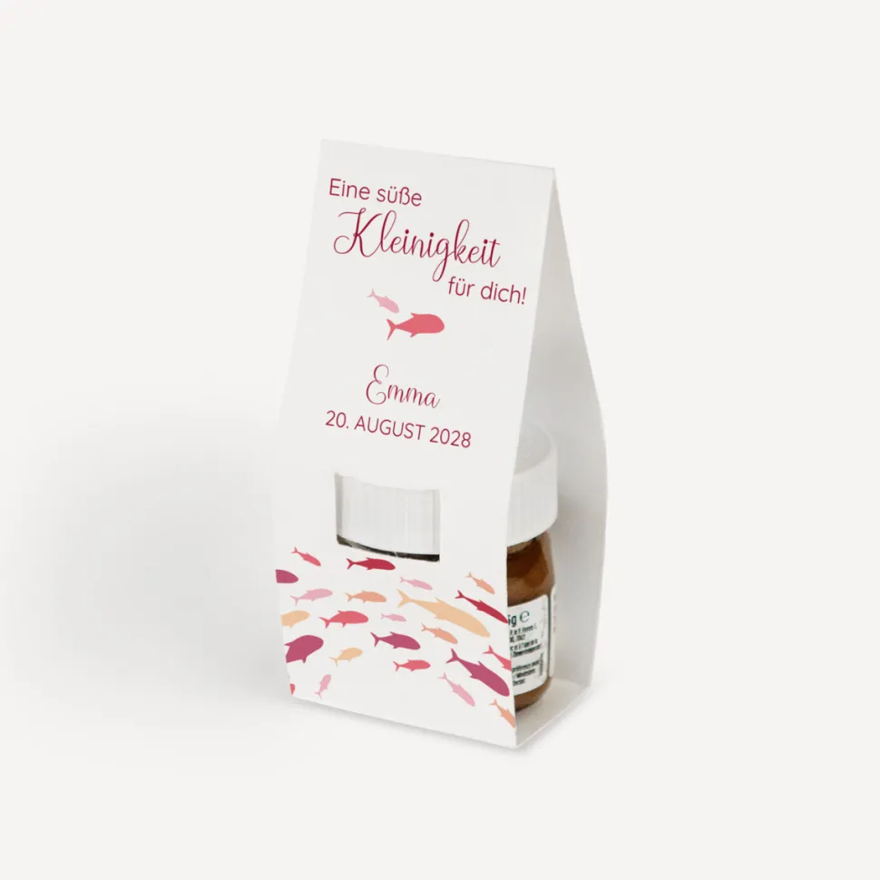 Geschenktäschchen mit Nutella "Fischschwarm"