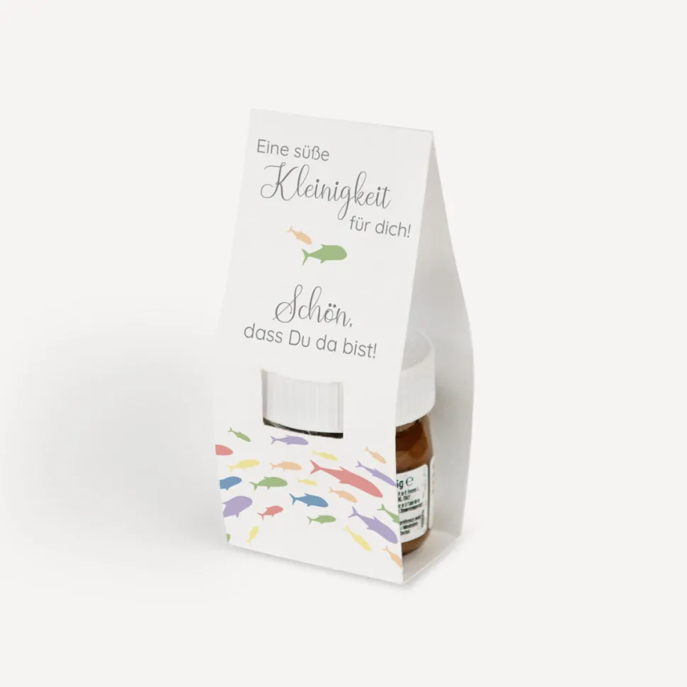 Geschenktäschchen mit Nutella "Fischschwarm"