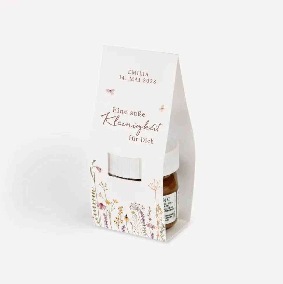 Geschenktäschchen mit Nutella "Wildromantische Blüten"