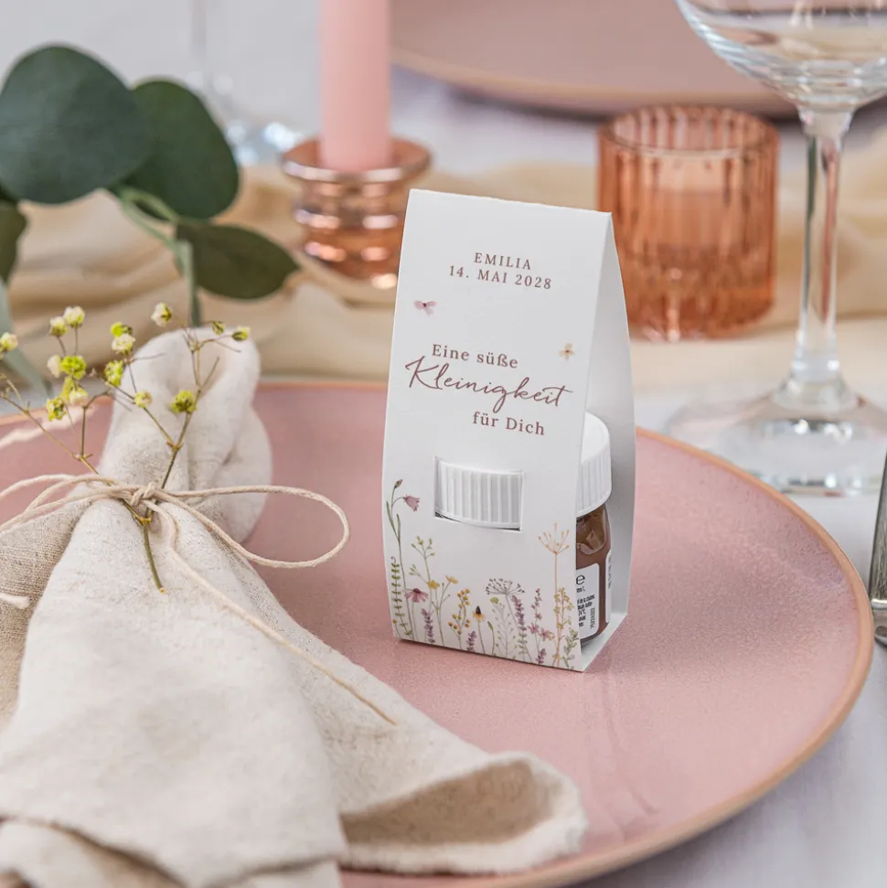 Geschenktäschchen mit Nutella "Wildromantische Blüten"