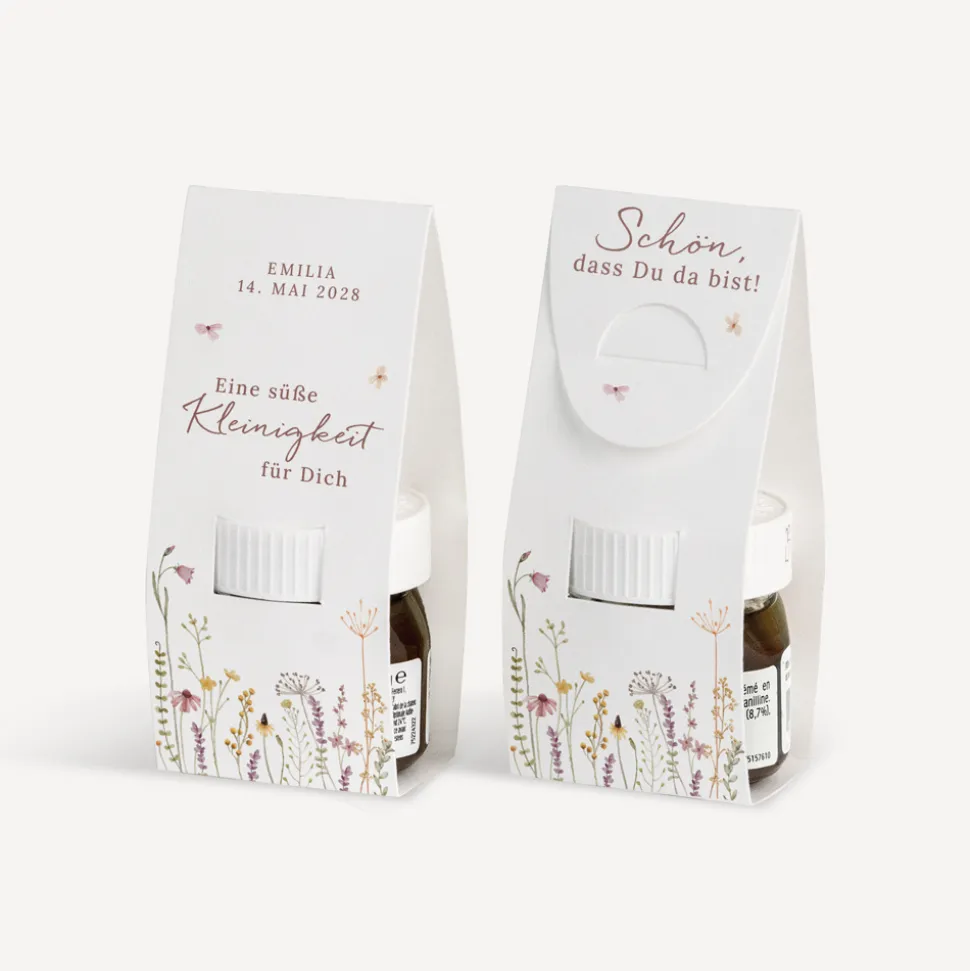Geschenktäschchen mit Nutella "Wildromantische Blüten"