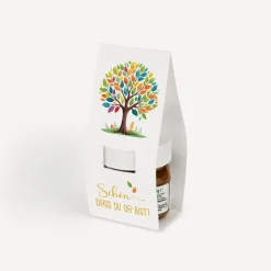 Geschenktäschchen mit Nutella "Lebensbaum Bunte Blätter"