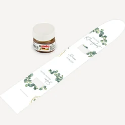 Geschenktäschchen mit Nutella "Eukalyptus Geometrie"