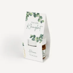 Geschenktäschchen mit Nutella "Eukalyptus Geometrie"