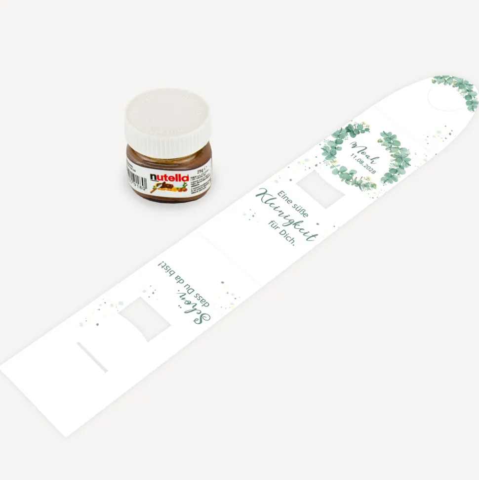 Geschenktäschchen mit Nutella "Eukalyptuskranz"
