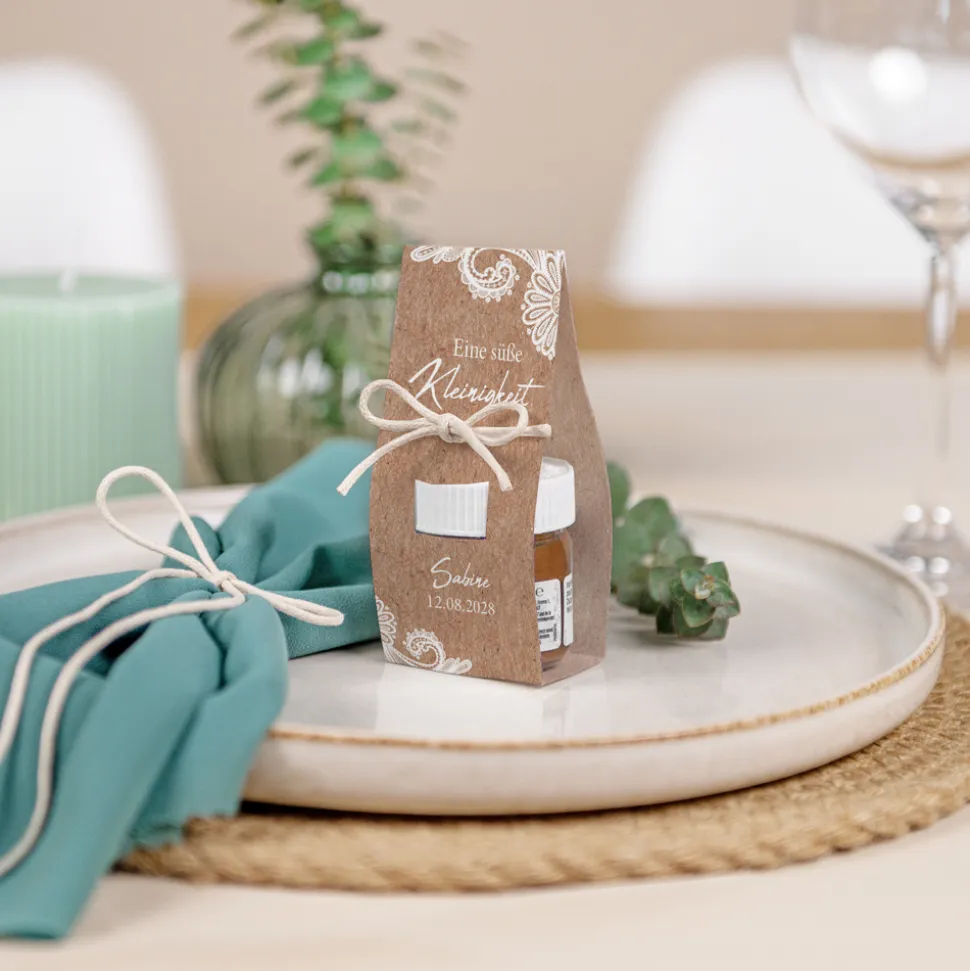 Geschenktäschchen mit Nutella "Vintage Spitze"