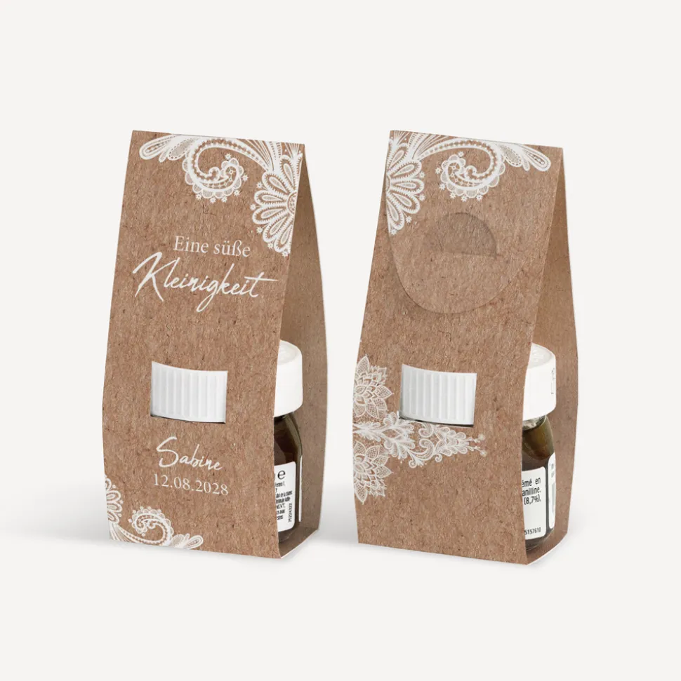 Geschenktäschchen mit Nutella "Vintage Spitze"