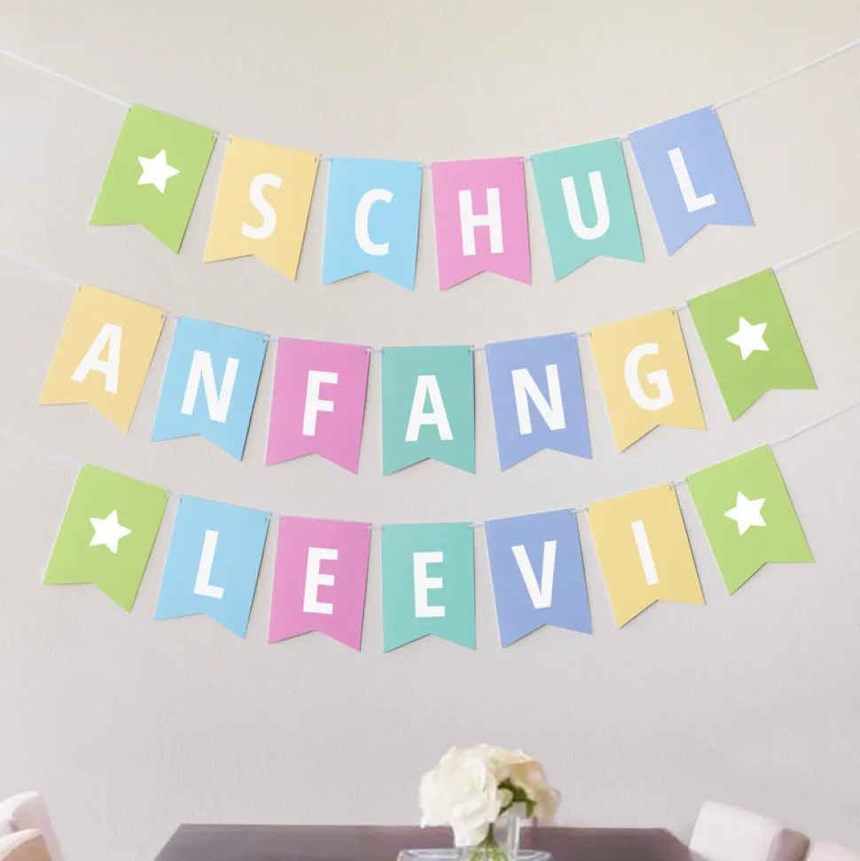 Girlande Einschulung Pastell