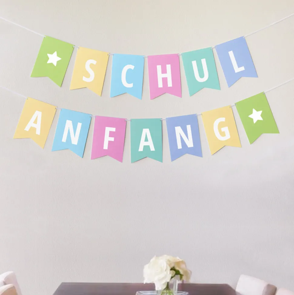 Girlande Einschulung Pastell
