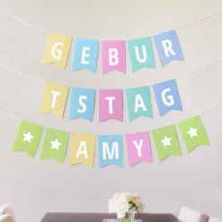 Girlande Geburtstag Pastell