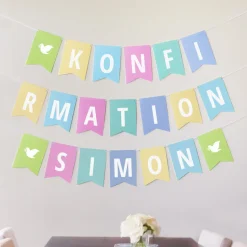 Girlande Konfirmation Pastell