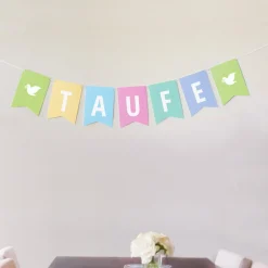 Girlande Taufe Pastell