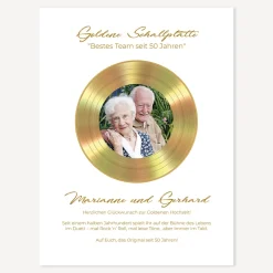 Goldene Hochzeit Geschenk Schallplatte 