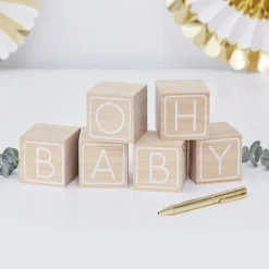 Gästebuch Alternative Babyparty Bauklötze Holz