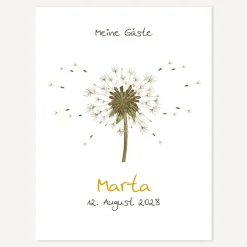 Gästebuch Alternative Fingerabdrücke "Pusteblume"