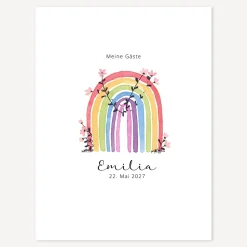 Gästebuch Fingerabdrücke "Regenbogen Vintage"