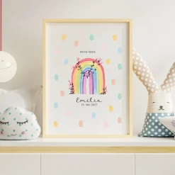 Gästebuch Fingerabdrücke "Regenbogen Vintage"