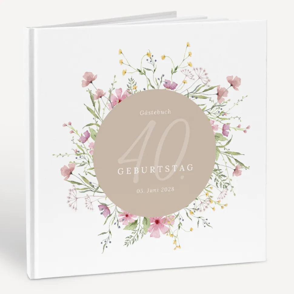 Gästebuch Geburtstag "Blooming Romance"