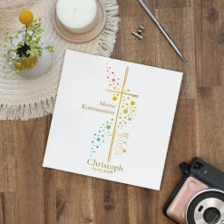 Gästebuch Kommunion "Kreuz mit Symbolen"