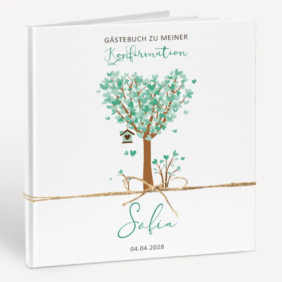 Gästebuch Konfirmation "Baum Herzen"