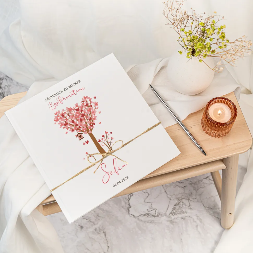 Gästebuch Konfirmation "Baum Herzen"