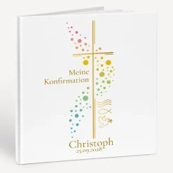 Gästebuch Konfirmation "Kreuz mit Symbolen"