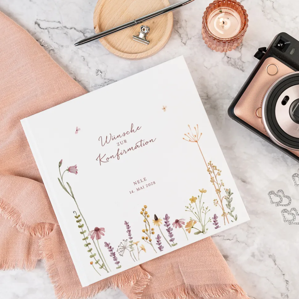 Gästebuch Konfirmation "Wildromantische Blüten"