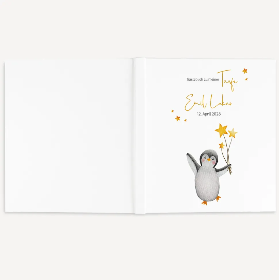 Gästebuch Taufe "Fröhlicher Pinguin"