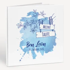 Gästebuch Taufe "Junge Aquarell"