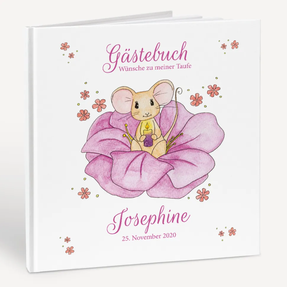 Gästebuch Taufe "Mädchen Blütenmaus"
