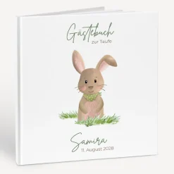Gästebuch Taufe "Niedlicher Hase"