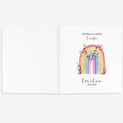 Gästebuch Taufe "Regenbogen Vintage"