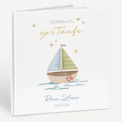 Gästebuch Taufe "Segelboot"
