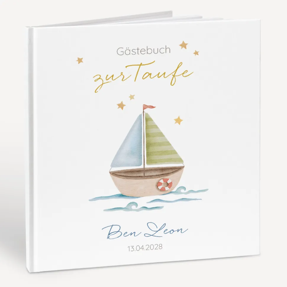 Gästebuch Taufe "Segelboot"