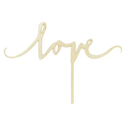 Holz Cake Topper "love"