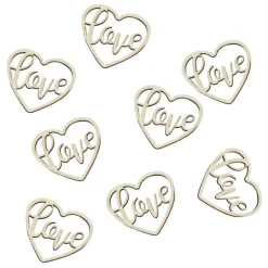 Holz Konfetti Herzen "Love" 24 Stck