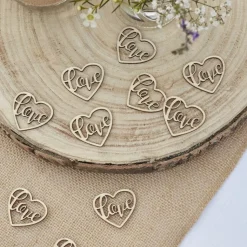 Holz Konfetti Herzen "Love" 24 Stck