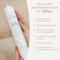 Kerze mit eigenem Design schmal