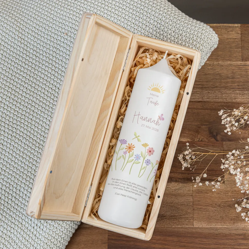 Kerzenbox Holz "Blumentraum"