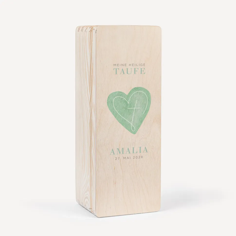 Kerzenbox Holz "Herz"