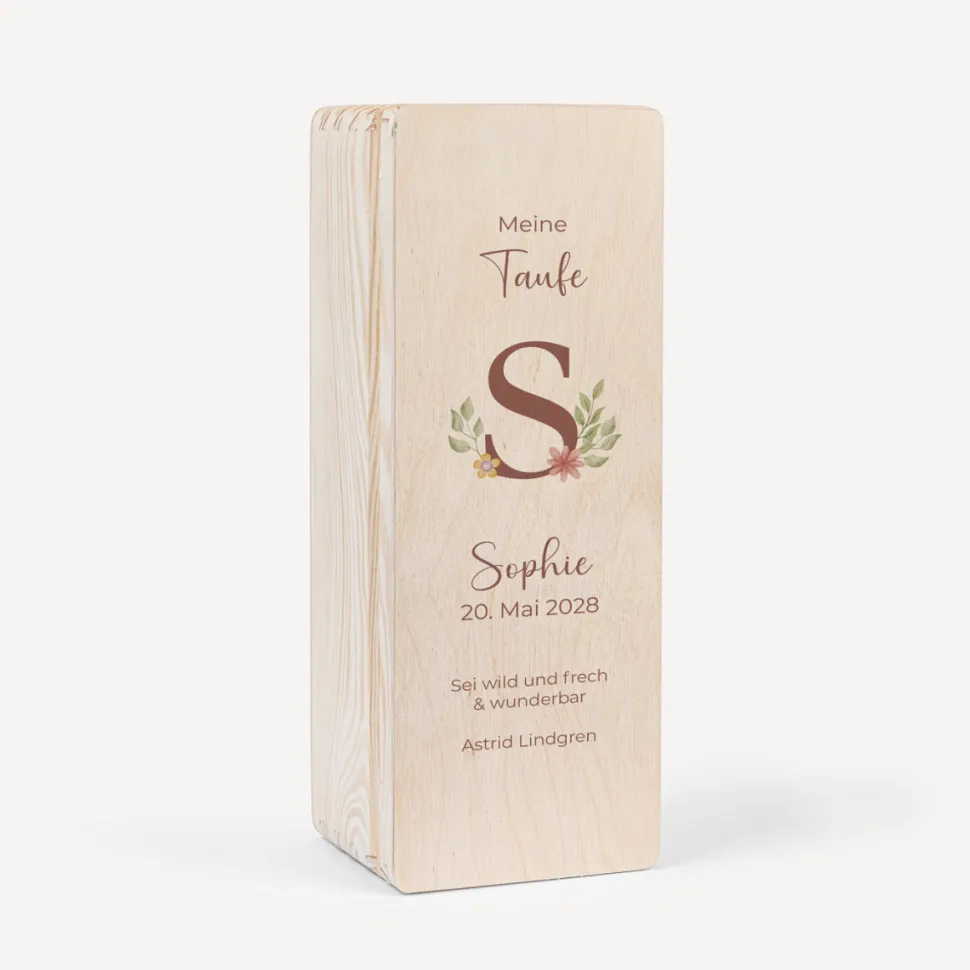 Kerzenbox Holz "Initialen"