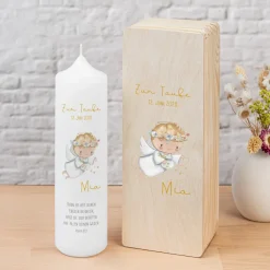 Kerzenbox Holz "Kleiner Engel"