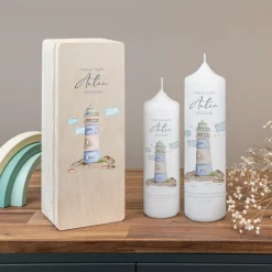 Kerzenbox Holz "Leuchtturm"
